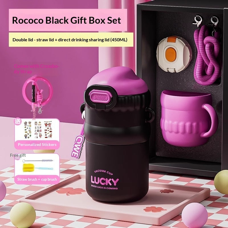 Insulated Straw Cup Perfect For Girls And Kids Compact And Portable