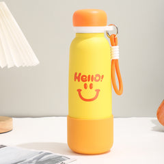 Stainless Steel Portable Handle Straw Sports Water Bottle