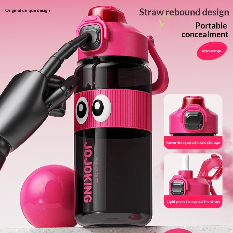 PCTG Straw-Infused Bounce-Back Leak-Proof Large-Capacity Portable Water Bottle