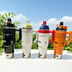 Large-capacity Straw Water Bottle Insulated Mug Portable Temperature-controlled Cup
