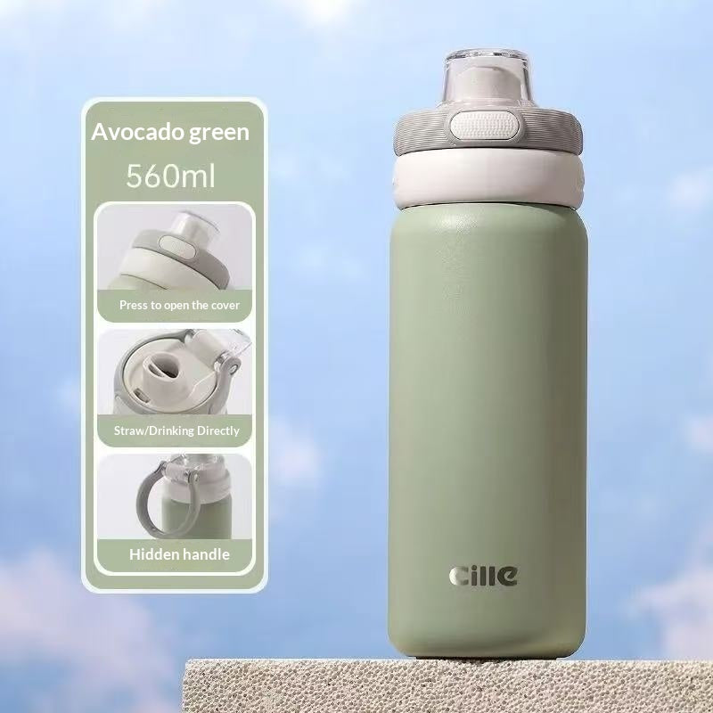 Portable Stainless Steel Straw Cup, Insulated Tumbler For Students And Children