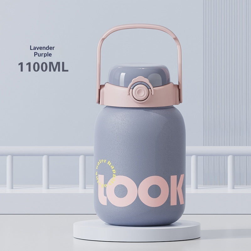 Cute And Convenient Large-capacity Cup With A Pop-top Straw