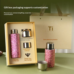 Magnetic-Attachment Lid Double-Walled Titanium Insulated Water Bottle