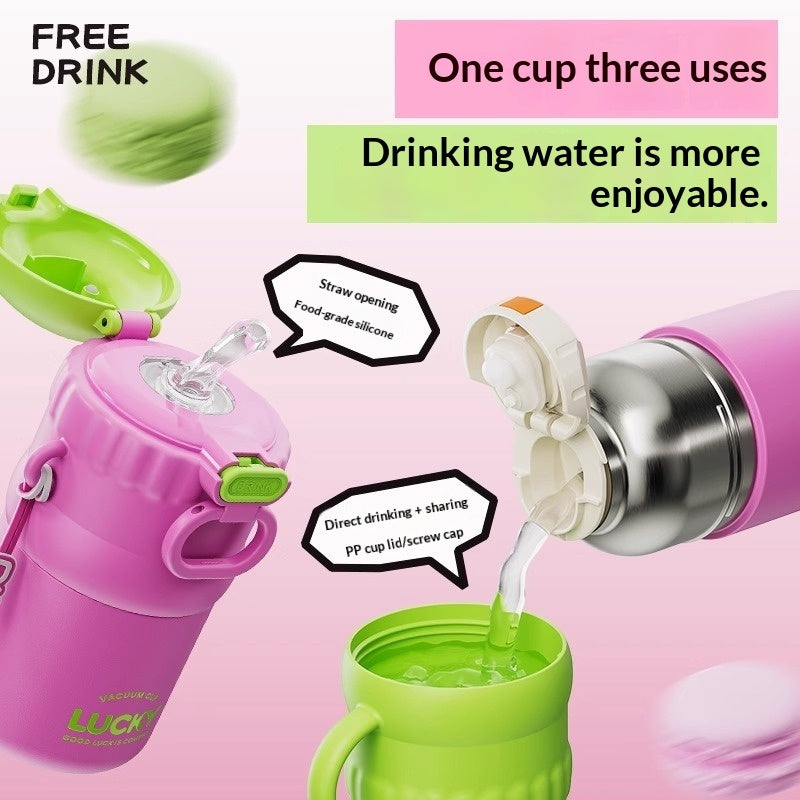 Insulated Straw Cup Perfect For Girls And Kids Compact And Portable