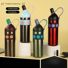 Womens Retro-style Large-capacity Sports Portable Car Water Bottle