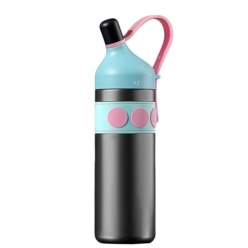 Womens Retro-style Large-capacity Sports Portable Car Water Bottle