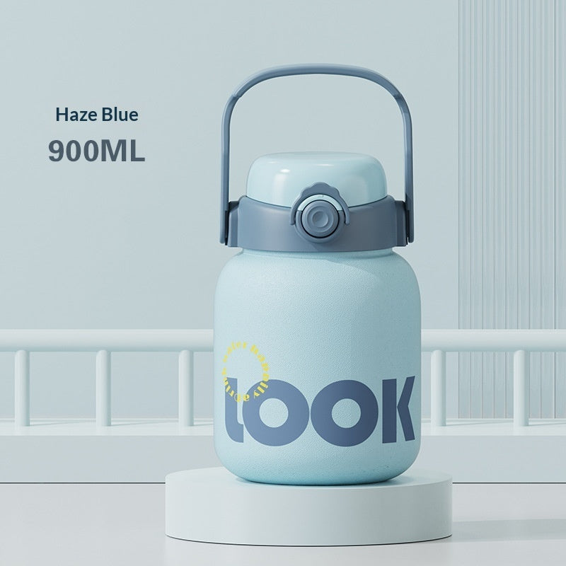 Cute And Convenient Large-capacity Cup With A Pop-top Straw