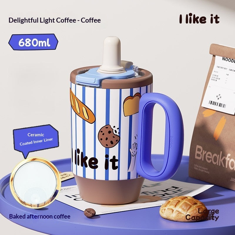 Large-capacity Mug With A Straw