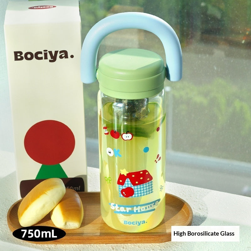 High-capacity Hand-held Coffee Mug With Tea-water Separation