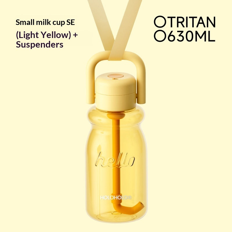 Portable Outdoor Travel Plastic Kids Straw Water Bottle