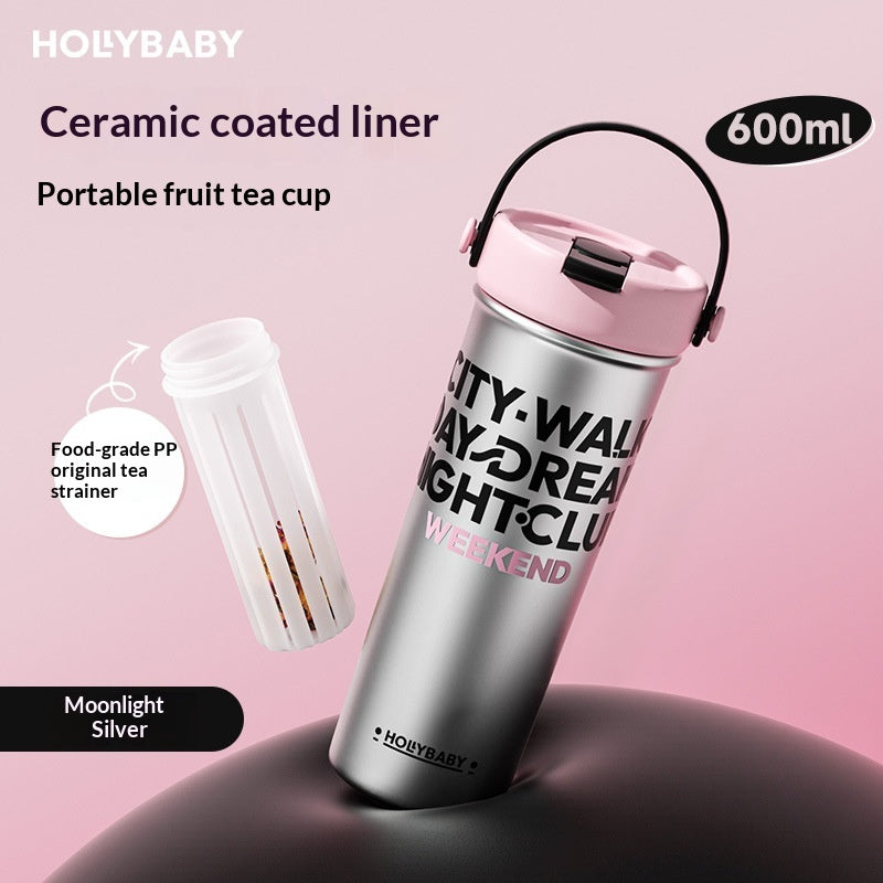 Portable, High-capacity Ceramic Car Water Cup