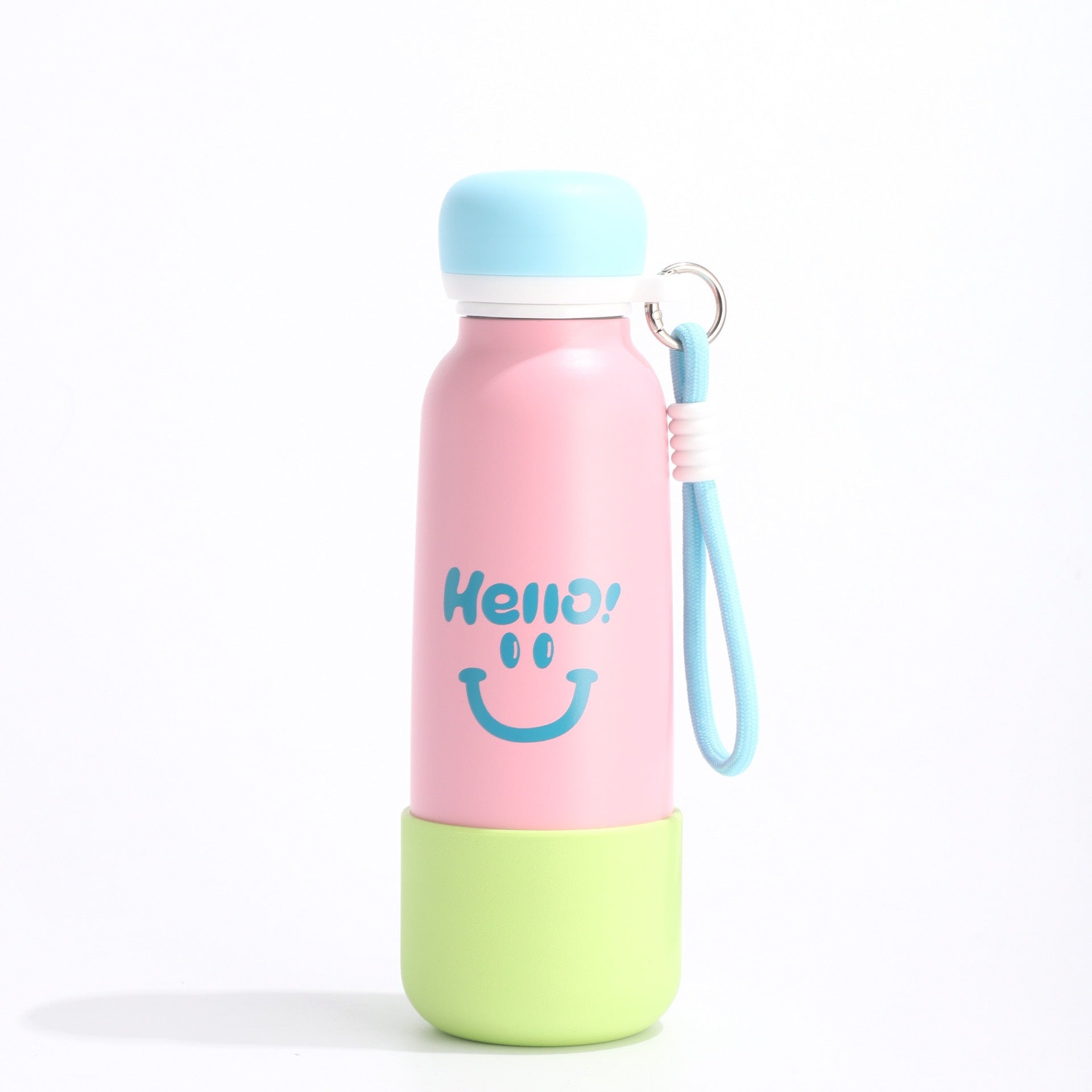 Stainless Steel Portable Handle Straw Sports Water Bottle