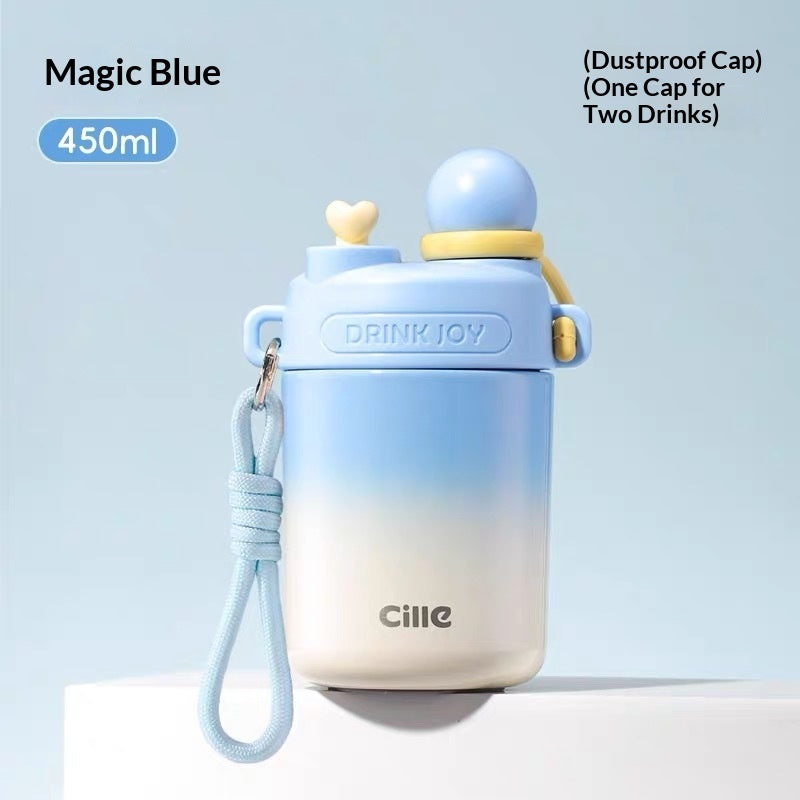 Stainless Steel Compact And Portable Straw Water Cup