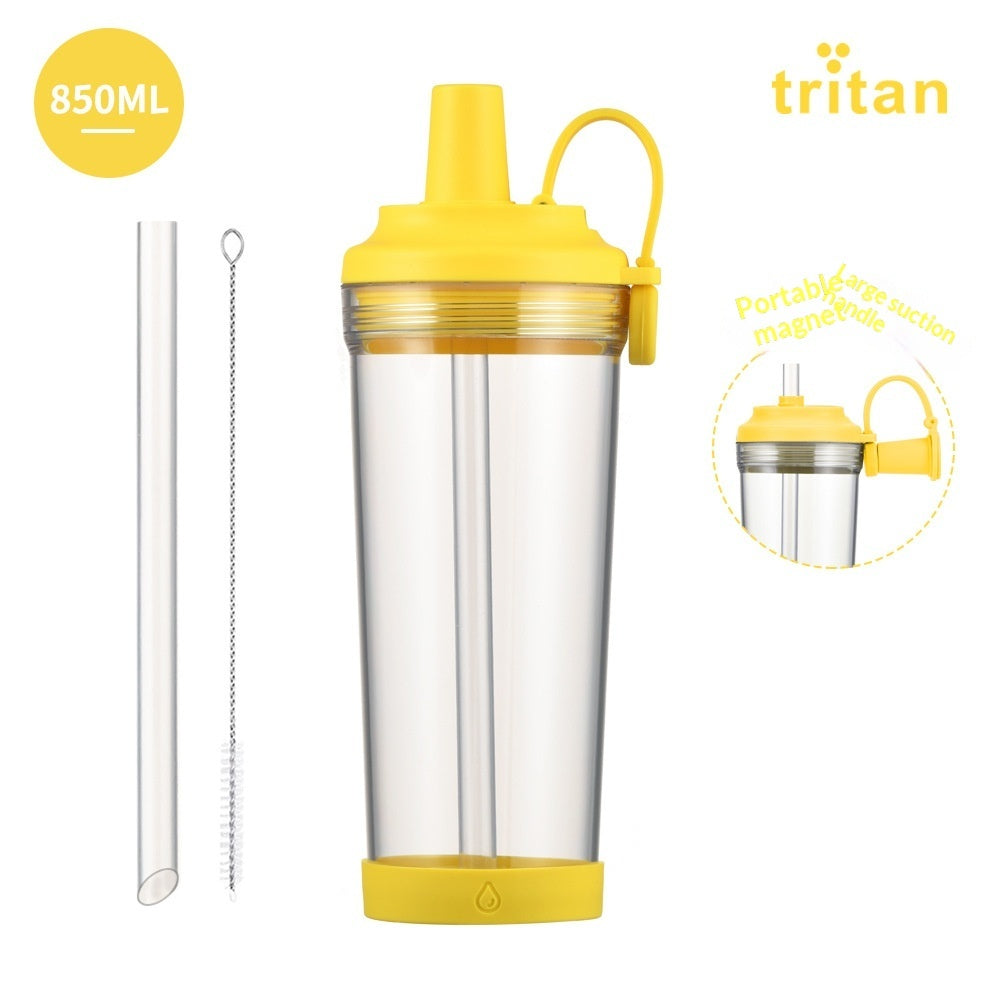 Portable Magnetic-Suction Handle BOBA Straw Water Bottle