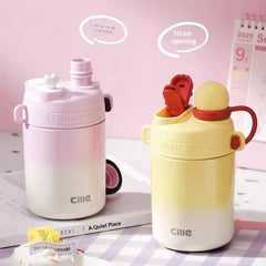 Stainless Steel Compact And Portable Straw Water Cup