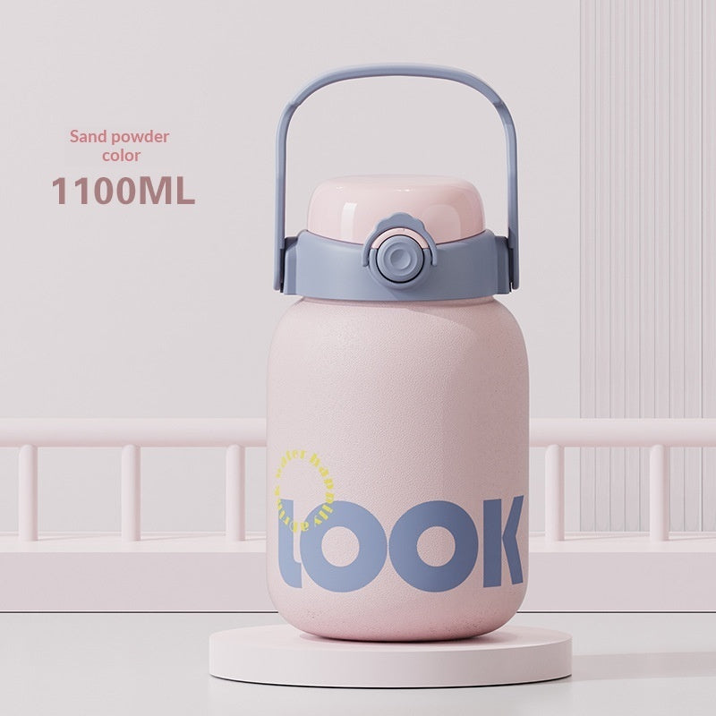 Cute And Convenient Large-capacity Cup With A Pop-top Straw