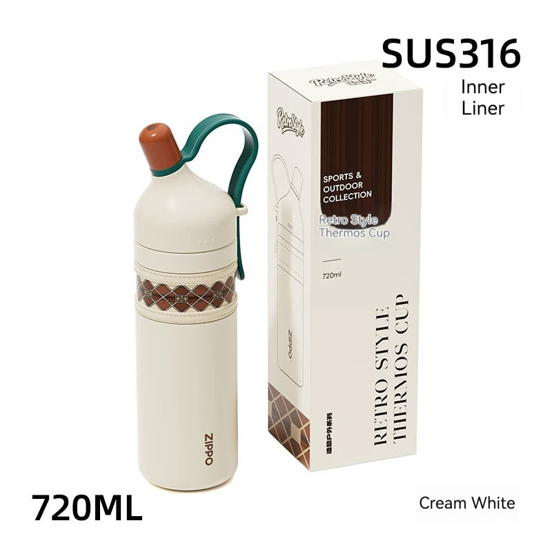 Womens Retro-style Large-capacity Sports Portable Car Water Bottle