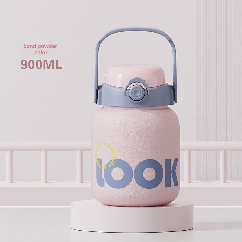Cute And Convenient Large-capacity Cup With A Pop-top Straw