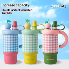Womens Large-capacity Stainless Steel Straw Mug