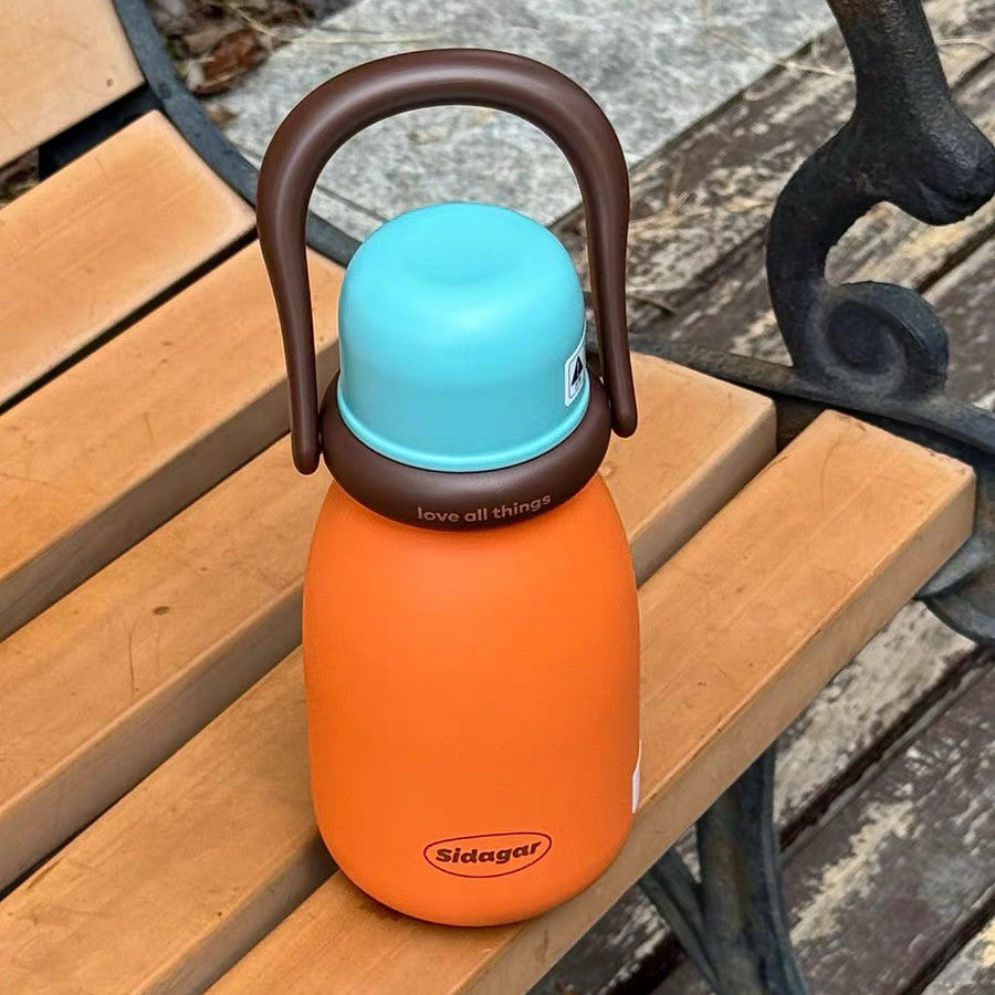 Portable Handle Insulated Water Bottle With Straw