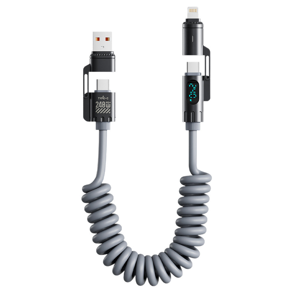 Digital Display Spring 4-in-1 CarPlay In-Car 2m Data Cable