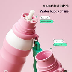 New High-appearance Dopamine-themed Stainless Steel Water Bottle
