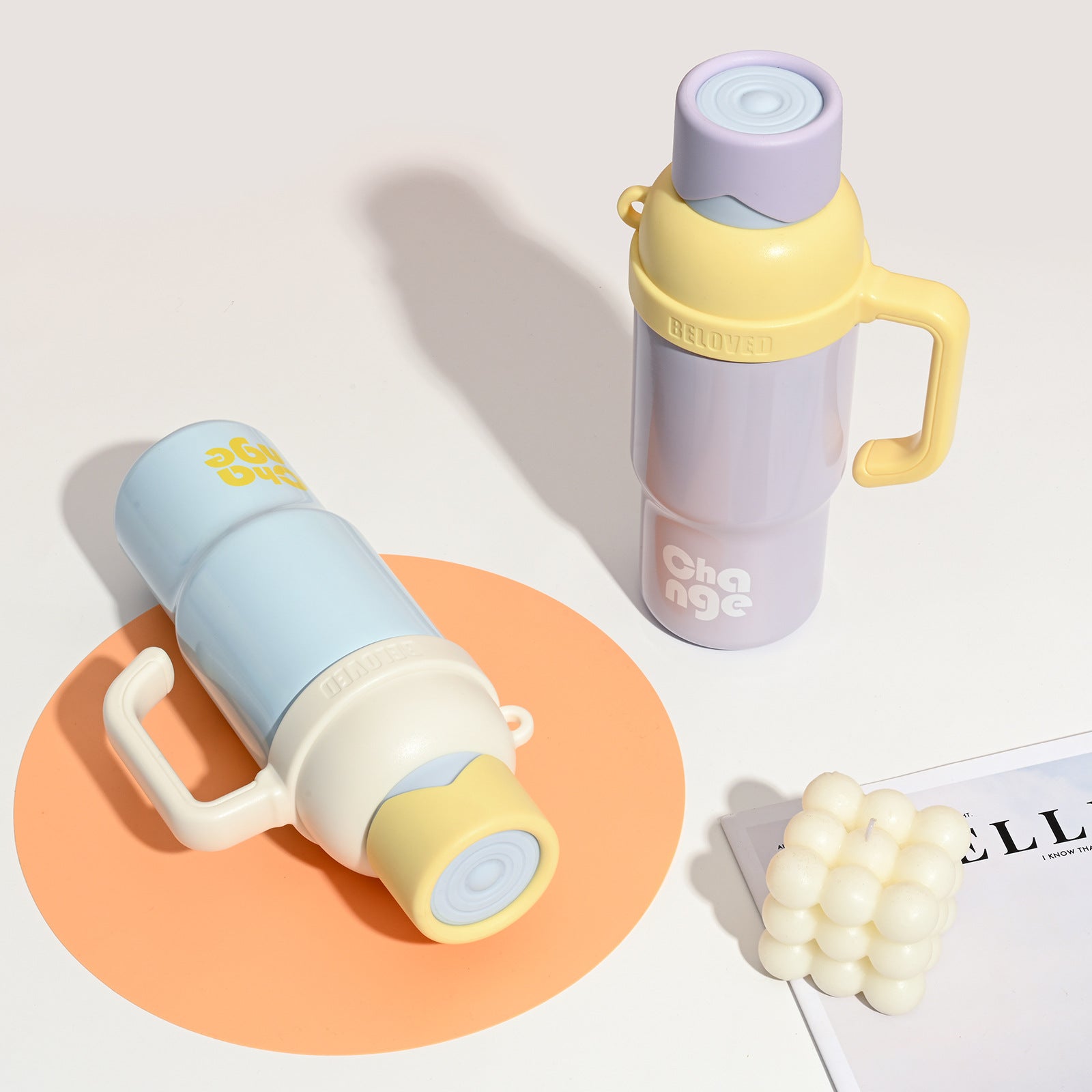 Stainless Steel Insulated Mug Large-capacity Straw Water Bottle