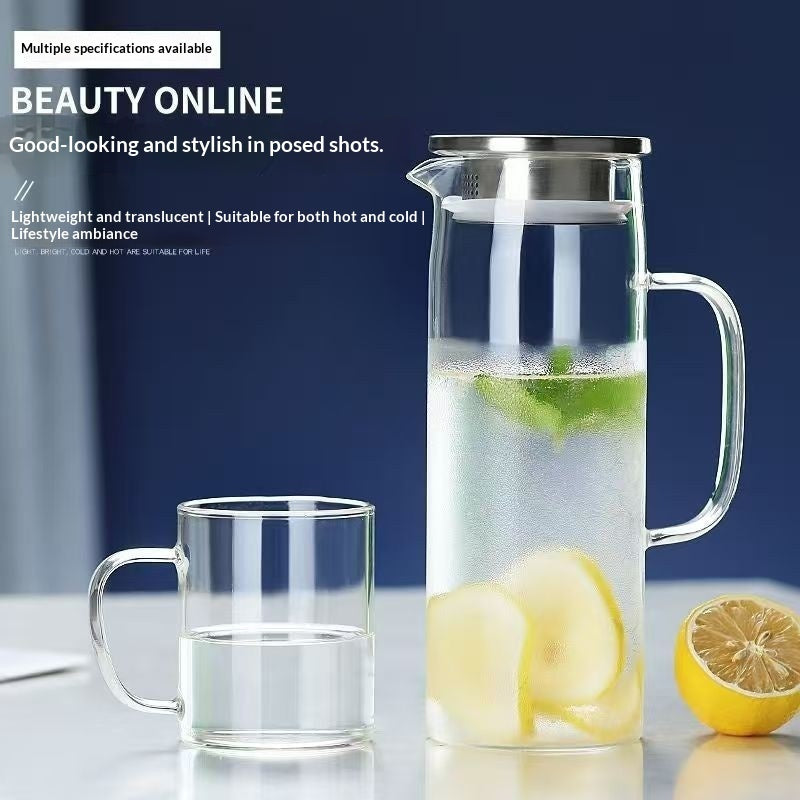 Household Bamboo-lid Straight-bodied Cold-water Teapot For Entertaining Guests