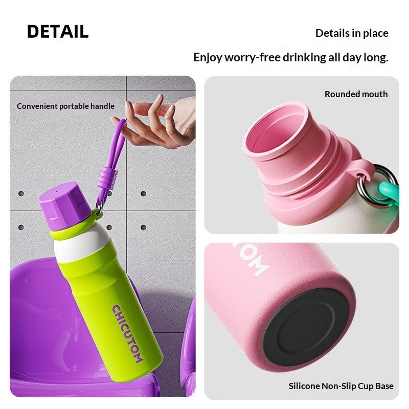 New High-appearance Dopamine-themed Stainless Steel Water Bottle