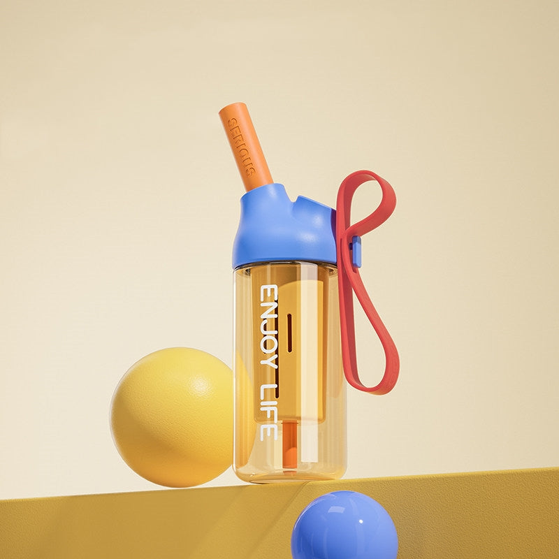 INS Sports Outdoor Portable High-Temperature Resistant Straw Water Bottle